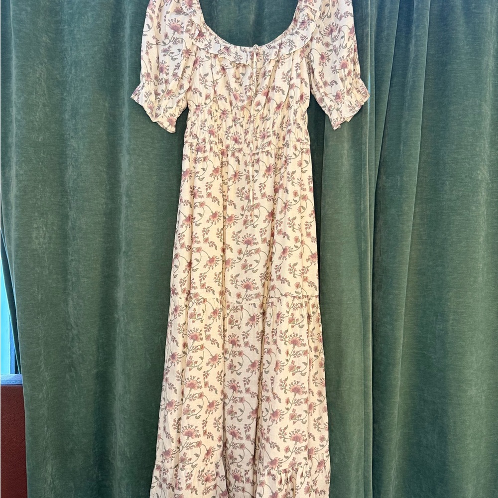 Trixxi Cream Maxi Dress with Pink Floral Print